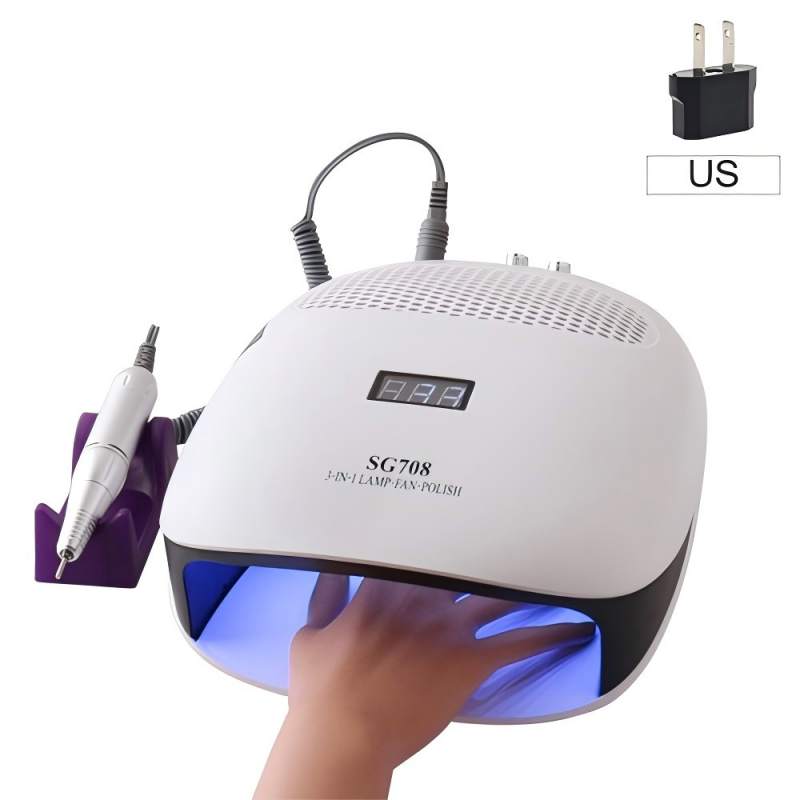 مصباح أظافر ثلاثي التركيب محمول باليد مع وسادة